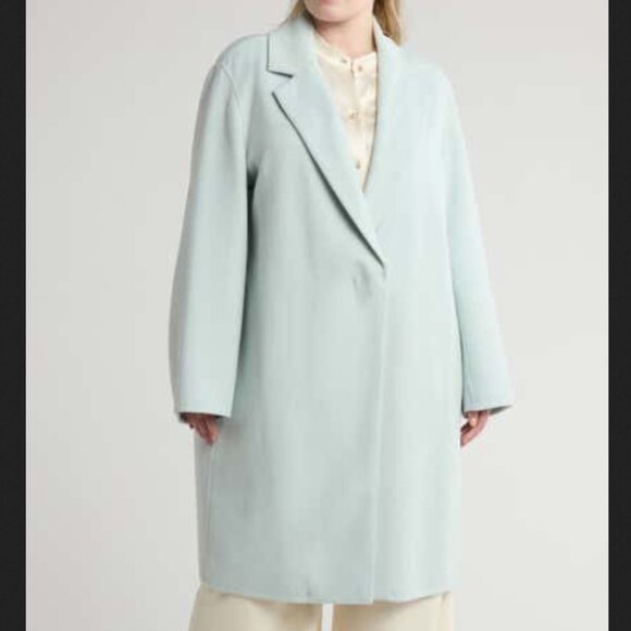 VINCE Classic Straight Wool-Blend Coat in Mint NWT 1X - Picture 1 of 6